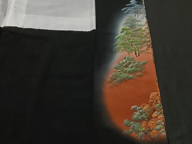  flat мир магазин кимоно # роскошный кимоно куротомэсодэ рука .. пейзаж документ .. окраска золотая краска натуральный шелк замечательная вещь CAAS6295kb