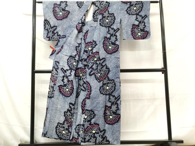 平和屋著物∴夏物　浴衣　有松鳴海絞り　花繋ぎ　綿　逸品　DAAS8645cd