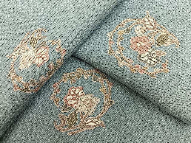 平和屋著物＊夏物　小紋　絽　椿　五泉　反端付き　正絹　逸品　未使用　BAAT4294pk