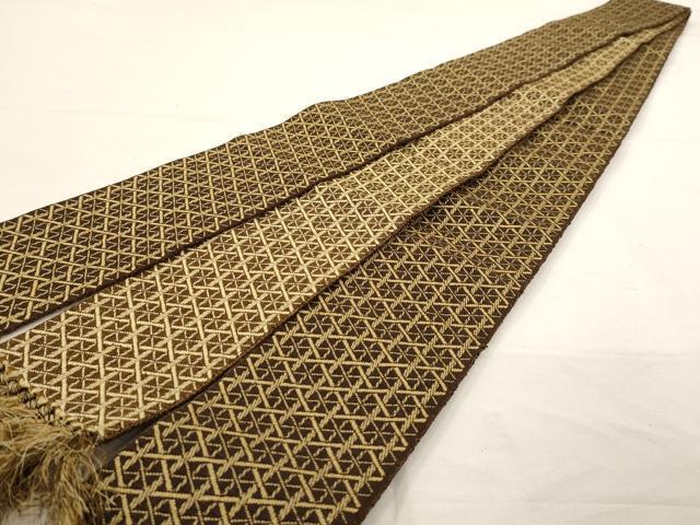 平和屋著物◎男性　角帯　変わり格子　正絹　逸品　AAAV6602dt