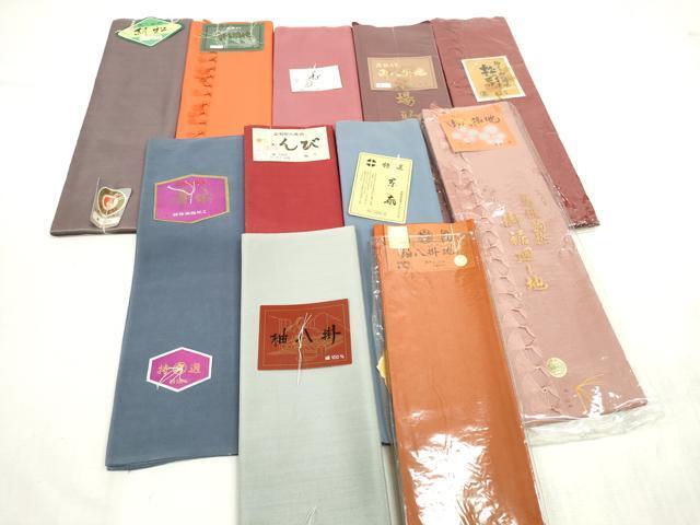 平和屋著物▼和裝小物　八掛まとめて11點　色無地　紬　全て正絹　逸品　未使用　DAAR3755zzz