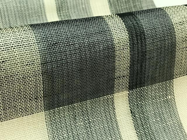 平和屋著物＊夏物　九寸名古屋帯　格子文　正絹　逸品　AAAW3909jh