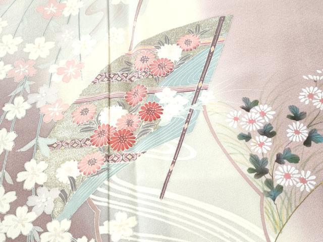 ■訪問着　絞り　扇文　金彩　三越扱い　逸品 □訪問着 絞り 扇文 金彩 三越扱い 逸品 着物色留袖三越