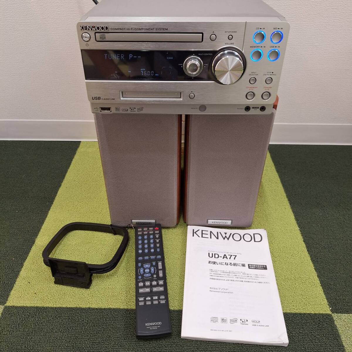 3711-12◆KENWOOD ケンウッド CD メディアプレーヤー RD-UDA77 スピーカー リモコン アンテナ 説明書付き 動作確認済み