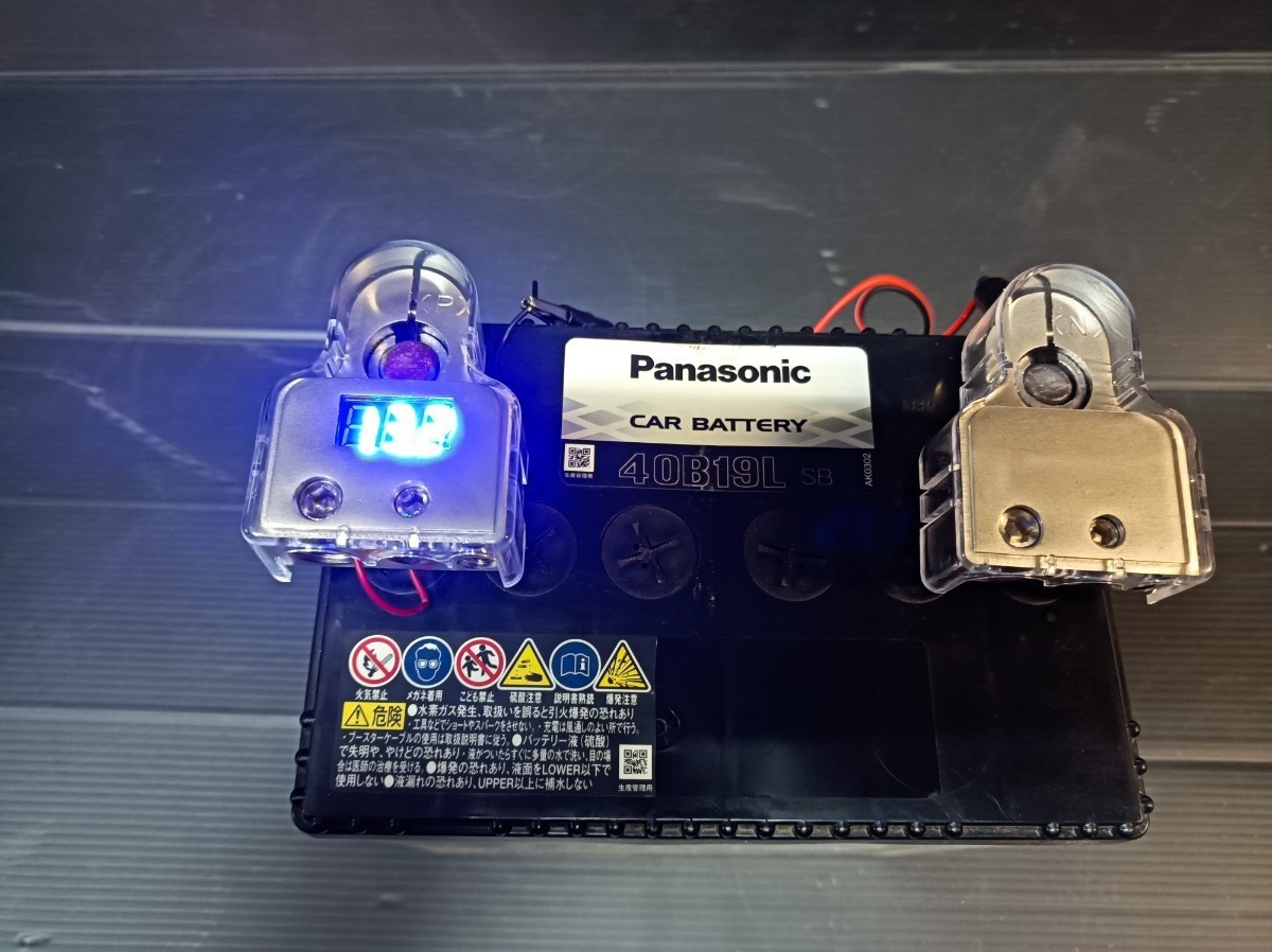 B端子対応 デジタル メッキ バッテリー ターミナル オーディオ 軽キャン ハイドロ 旧車 JDM バニング 軽トラ USDM キャンプ サブバッテリー_画像2