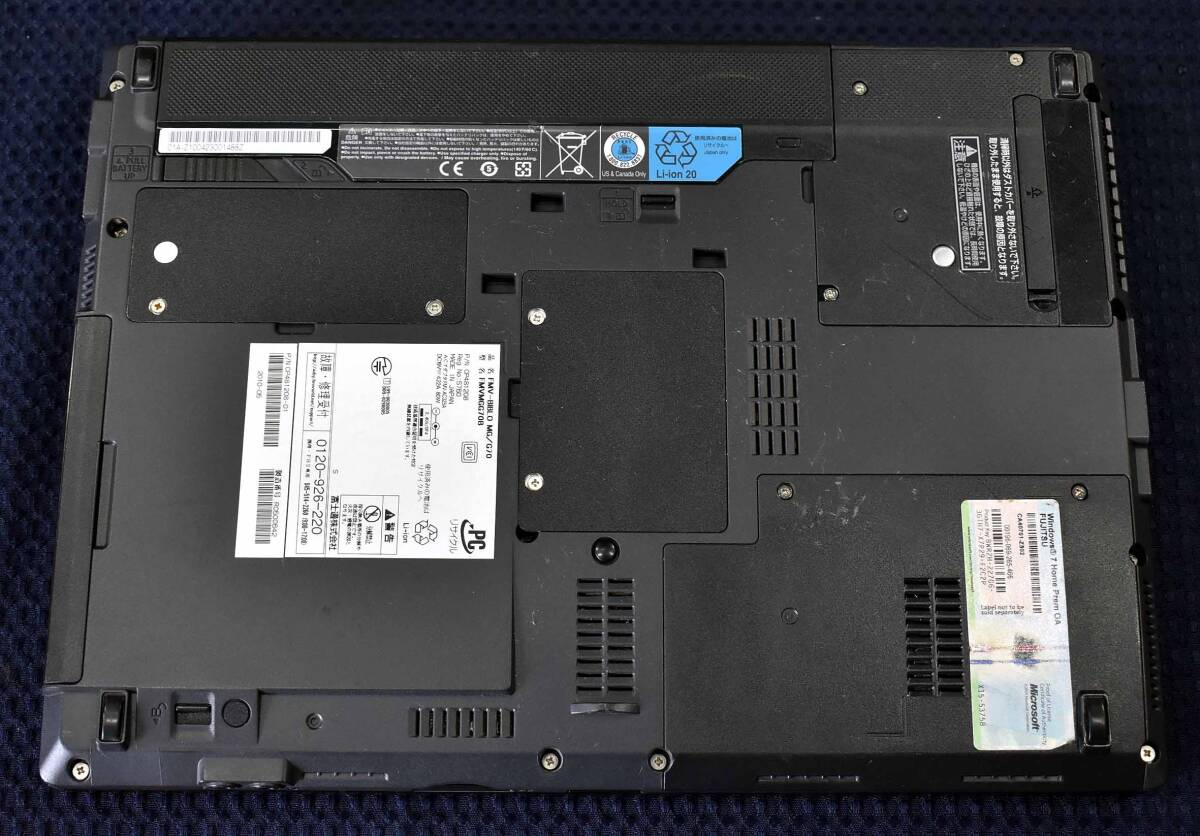起動確認(rèn)のみ(ジャンク扱い) 富士通 FMV-BOBLO MGG70 CPU:i3-M330 RAM:4G HDD:無し (管:KP713