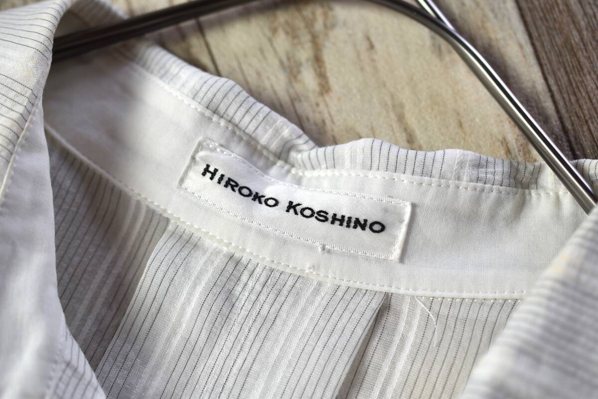 ヒロココシノ HIROKOKOSHINO ストライプ柄ブラウスチュニック丈ワンピース サイズ40 日本制