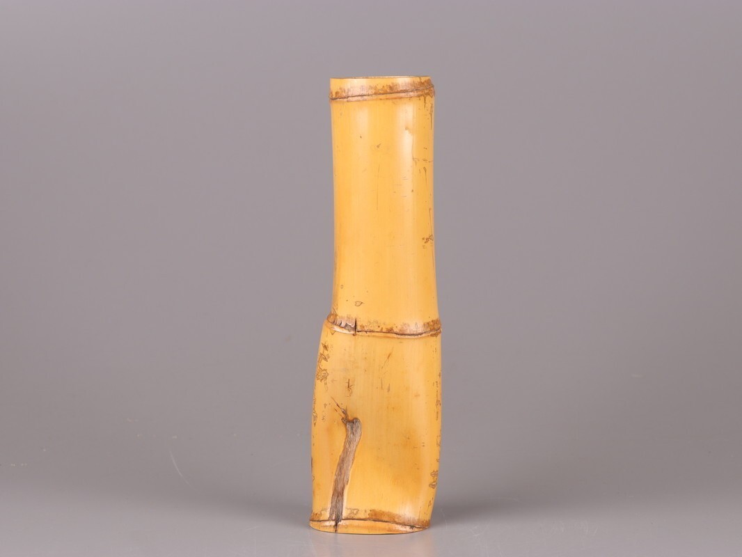古美術(shù) 古竹造 掛花入 共箱 時(shí)代物 極上品 初だし品 D3469