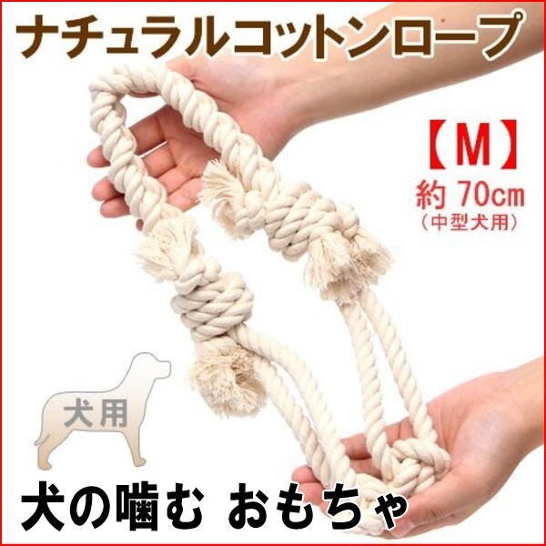 犬の噛むおもちゃ　ナチュラルコットンロープ M　送料無料！