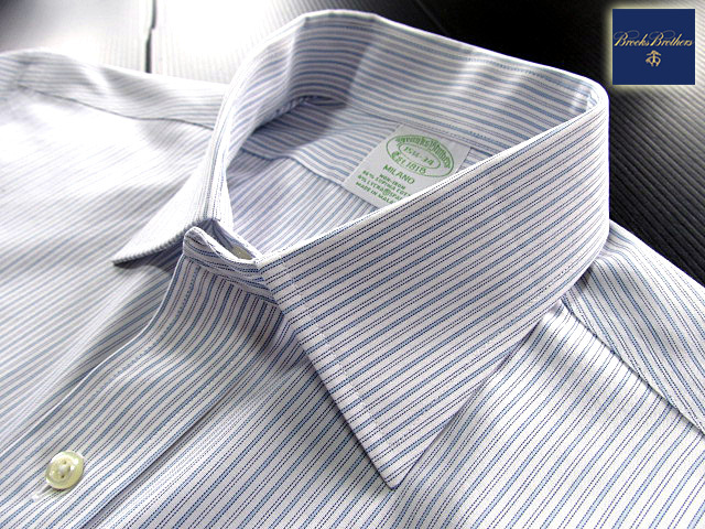★美品 ブルックスブラザーズ BROOKS BROTHERS アクティブドレスシャツ 長袖 Mサイズ 希少品 マルチストライプ ブルー×ブラック×ホワイ???