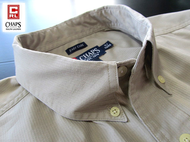 ★300円スタート！美品 チャップス ラルフローレン CHAPS RALPH LAUREN ボタンダウンシャツ 長袖 XLサイズ 希少品 プレミアム?カーキ