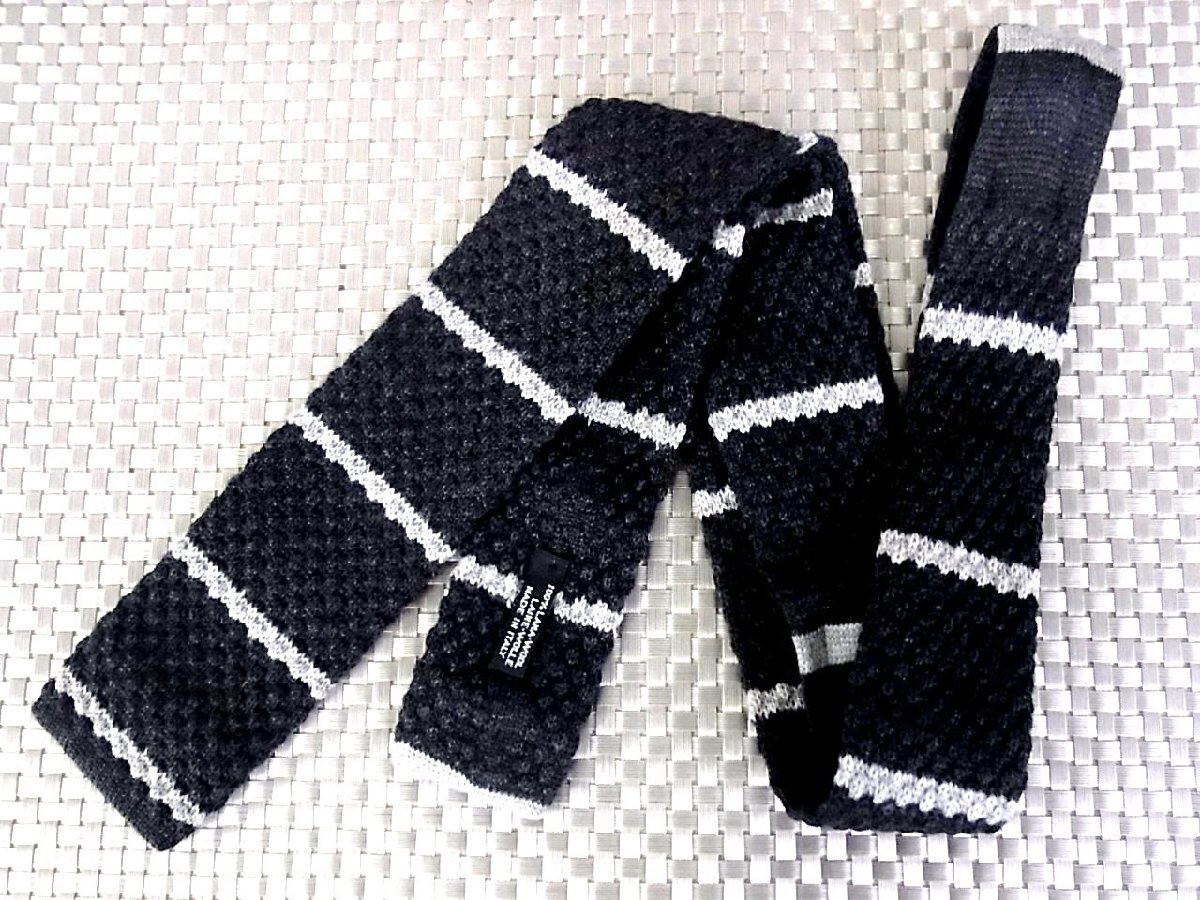 ★4109S★新品【ボーダー 柄】フランコ プリンツィバァリー【ニットタイ】ネクタイ_画像1