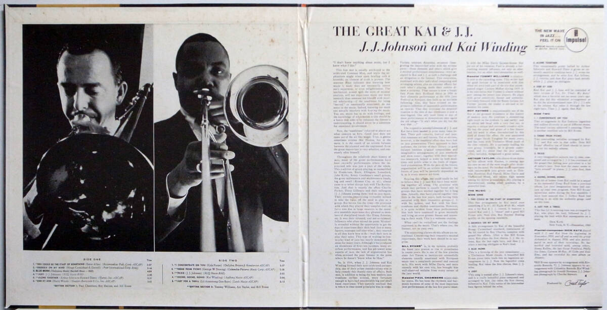 輸入盤 / J.J. JOHNSON & KAI WINDING / THE GREAT KAI & J.J. / IMPULSE! GERMANY AS-1_画像3