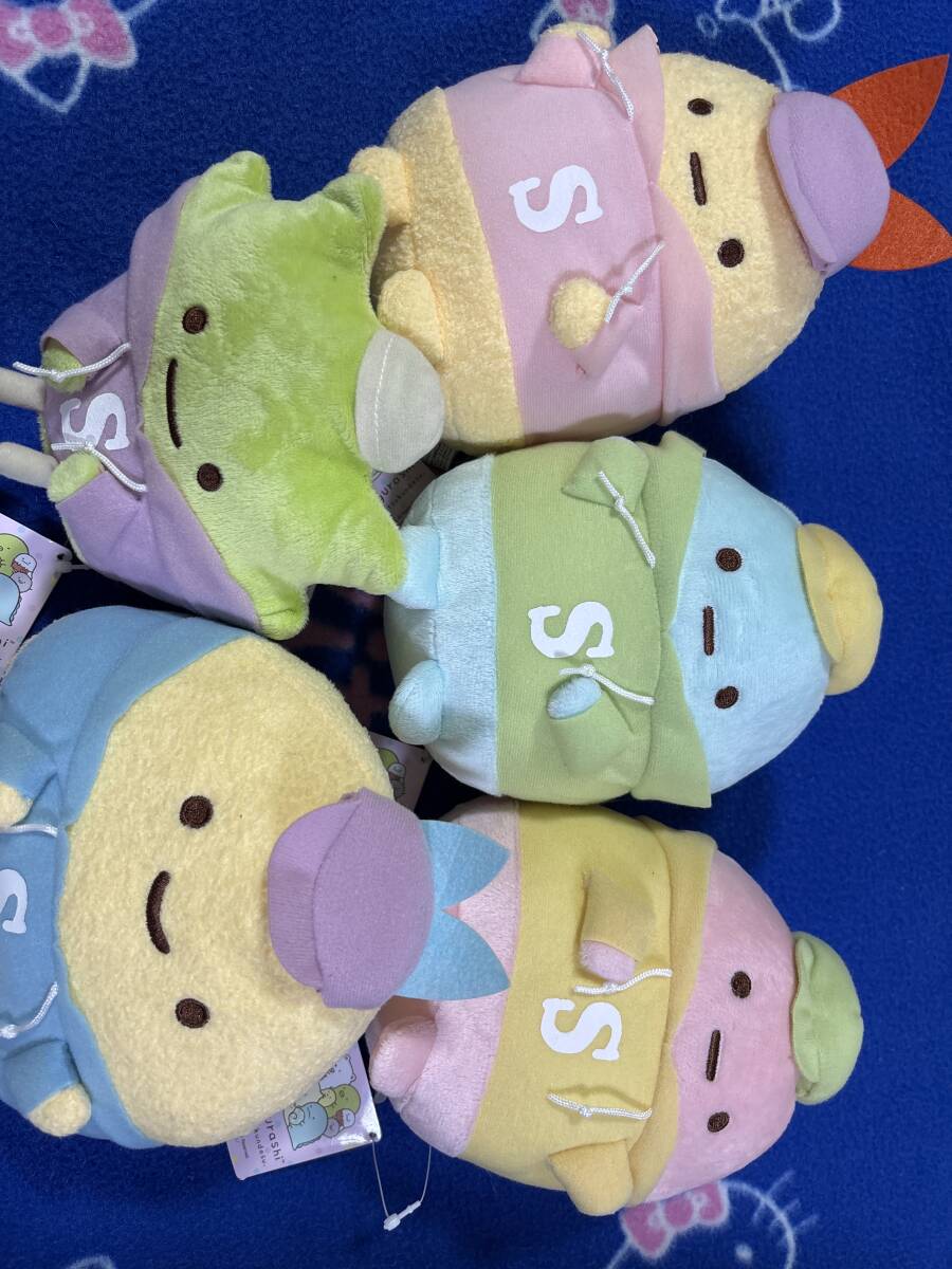 すみっコぐらし パステルフーディー みにっコ ぬいぐるみ 全5種 フルコンプ 新品 非売品 タグ付 激レア 未使用 即決時特定記録付き_画像1