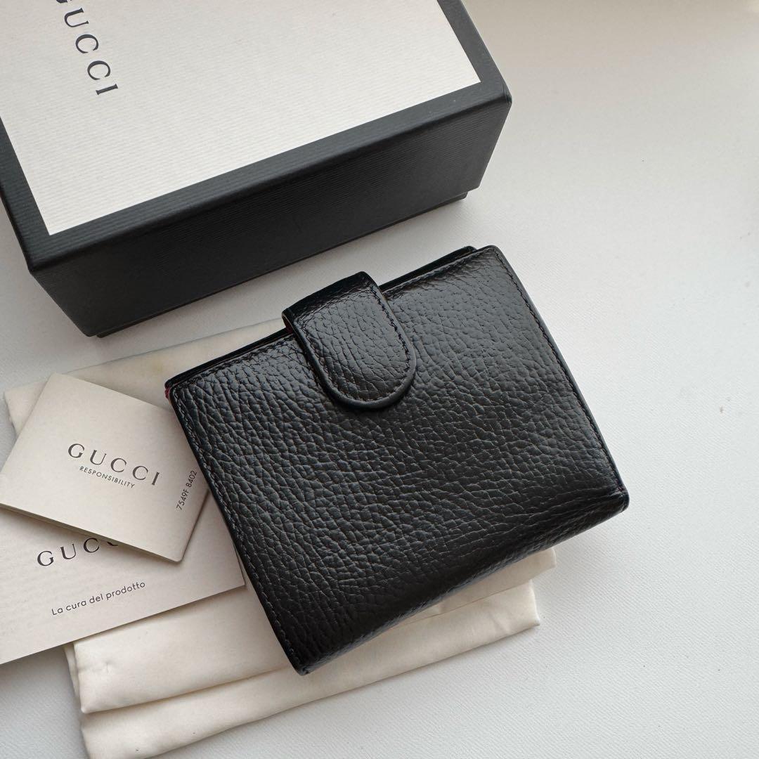 【美品】 889 GUCCI グッチ インターロッキング 2つ折り 財布 美品】 889 GUCCI グッチ インターロッキング 2つ折り 財布