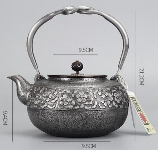 ★新品★南部鉄器 砂鉄制 鉄瓶 大容量鉄壺 コーティングなし 手作り鉄 やかんを沸かす お茶の道具 1500ML