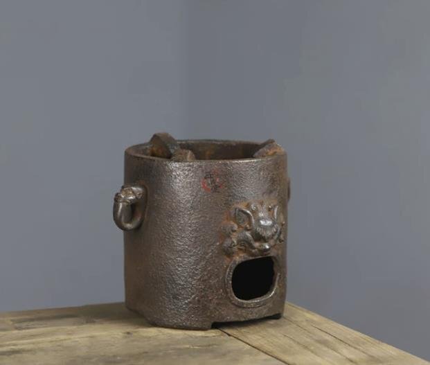 鋳鉄制 獣頭デザイン 煮茶ストーブ 炭ストーブ アルコールストーブ 卓上溫酒ヒーター レトロ風(fēng) 茶室裝飾品