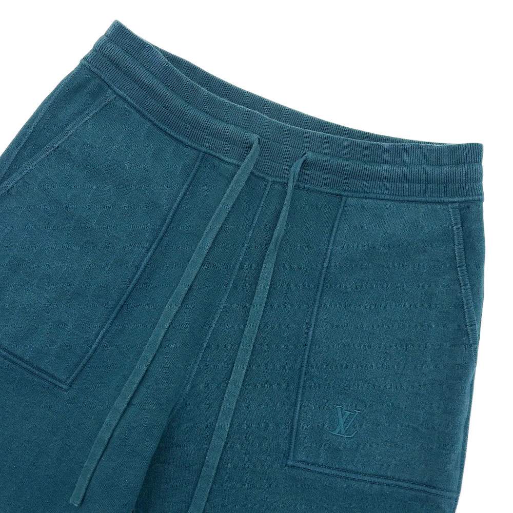 箱付美品 ルイヴィトン 2022年 RM222V NP6 HNN04W LV刺繍 ダミエ コットンスウェット リバーシブル イージーパンツ M メンズ 旅 スポーツ