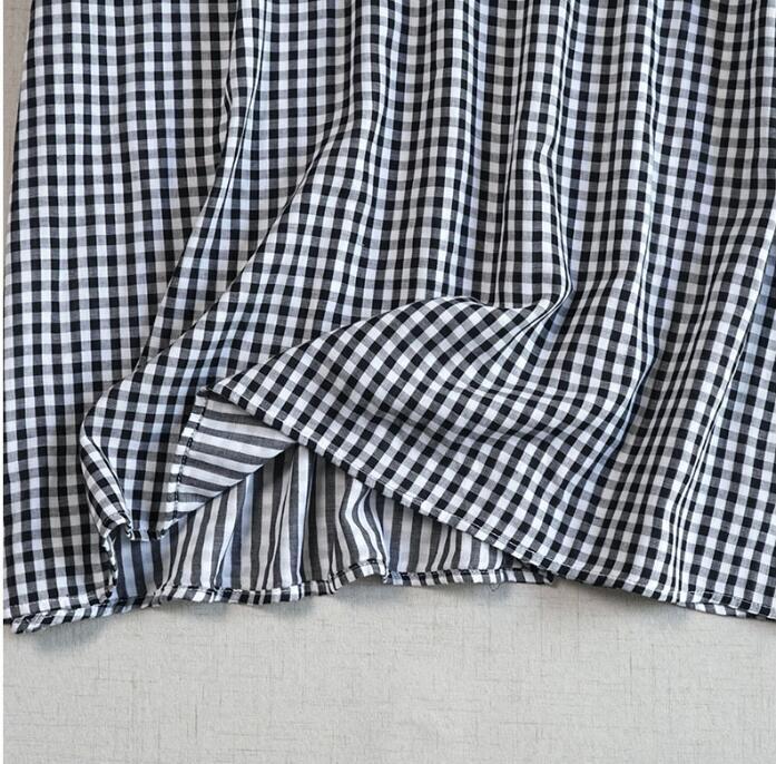  上質ワンピース ダブルガーゼ オシャレ Aライン 大人可愛 ゆったり チュニック フリーサイズ ナチュラル 綿100％ ストライプ柄_画像7