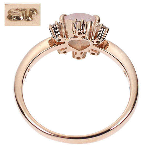 sa man sa Tiara K18PG rose кварц бриллиантовое кольцо D0.08ct SELBY