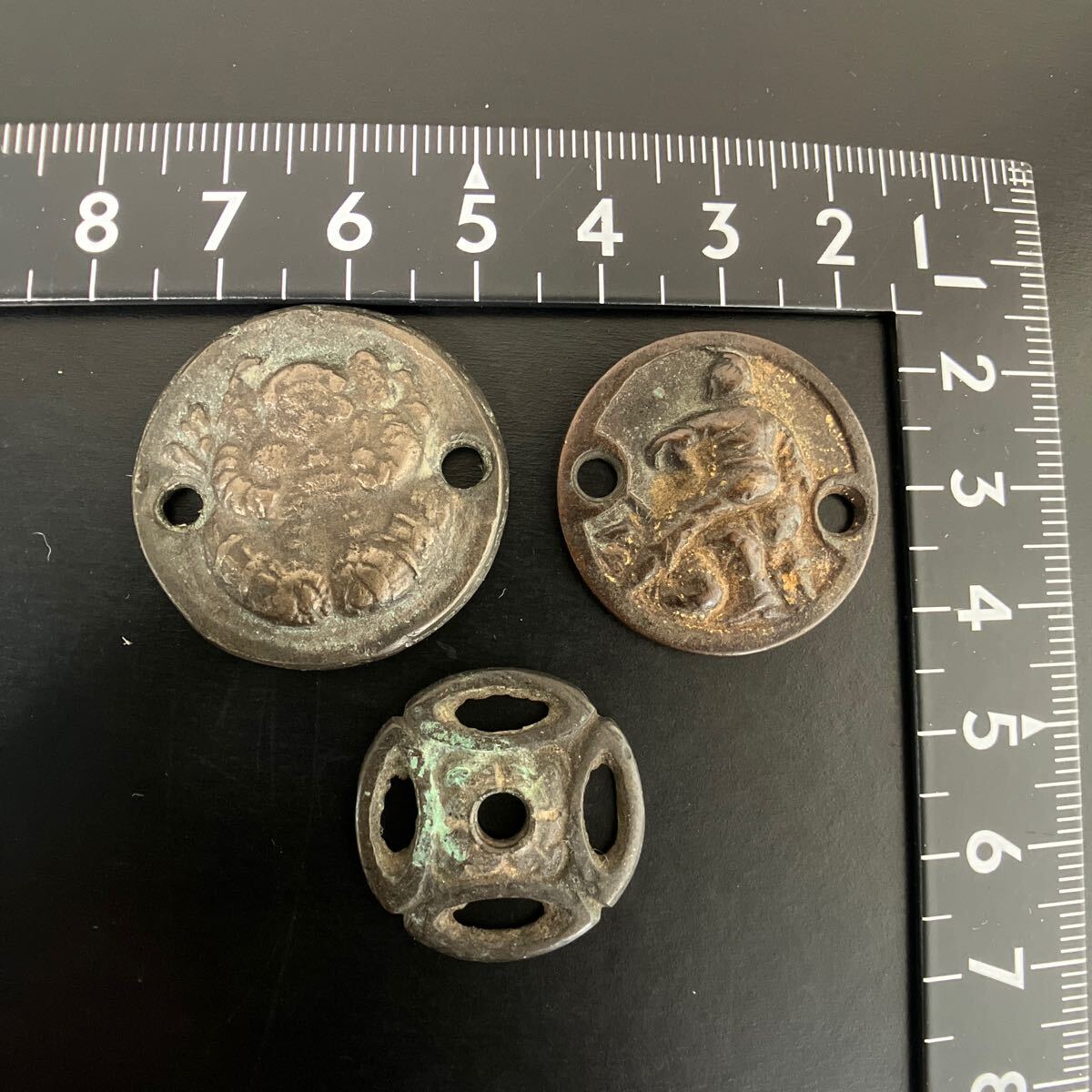 【希少品】日本 中國　絵銭 古銭　福銭　縁起物　お守り 穴銭?。ń}銭の意味をご理解いただけている方どうぞ）三面大黒　大黒様など★10