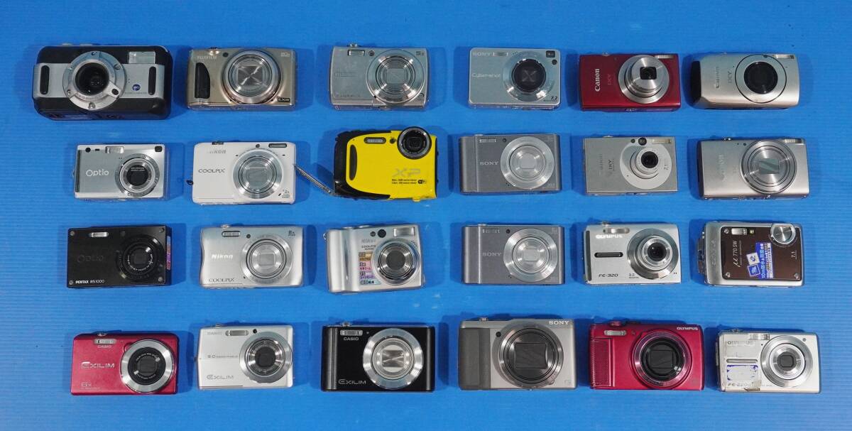 まとめて デジカメ 24臺 CANON SONY FUJIFILM CASIO OLYMPUS Nikon ジャンク品