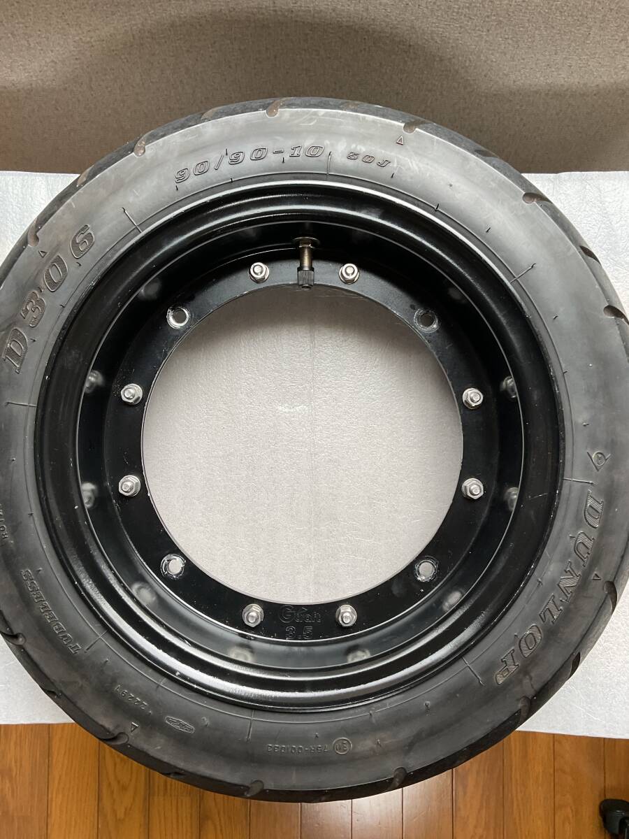  ホンダ ダックス 50 70 十字 4本ハブ用　ジークラフト3.5J アルミワイドホイール ブラック タイヤおまけ付き?。? bimg=