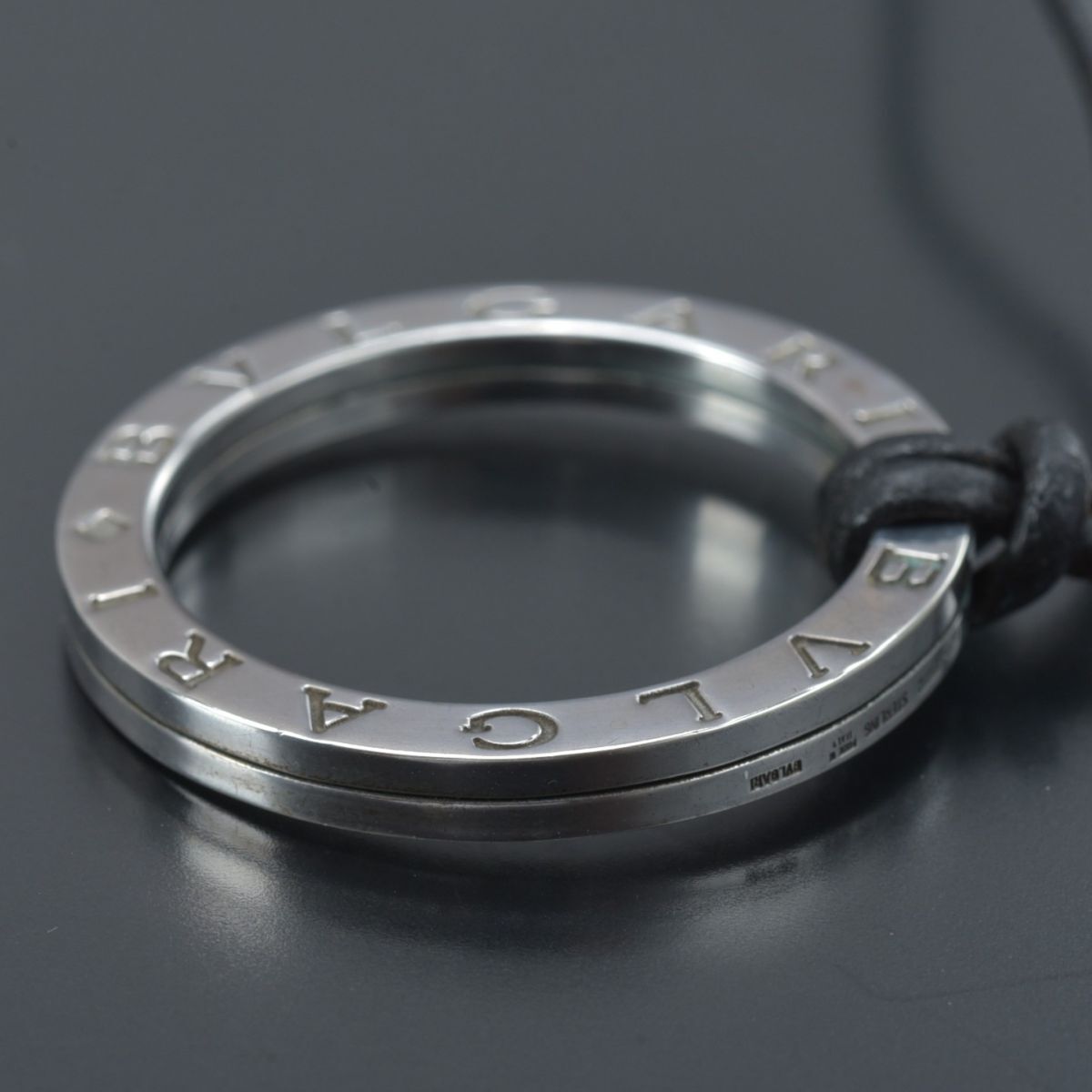 良品 ブルガリ BVLGARI キーリング SV 1498AR 925 12.4g B-ZERO1 箱/紐付き STERLING ビーゼロワン シルバー ネックレス#60※0612-77/TLk.d