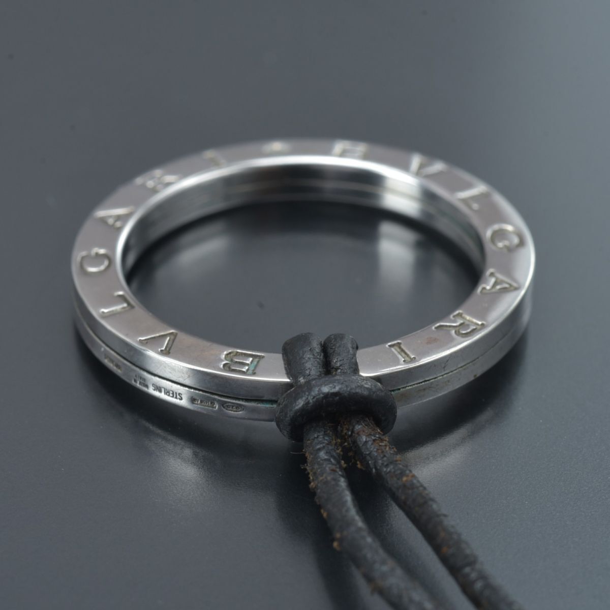 良品 ブルガリ BVLGARI キーリング SV 1498AR 925 12.4g B-ZERO1 箱/紐付き STERLING ビーゼロワン シルバー ネックレス#60※0612-77/TLk.d