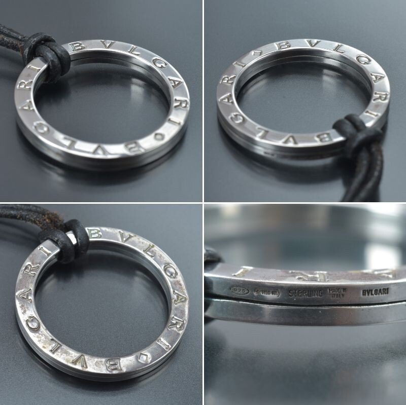良品 ブルガリ BVLGARI キーリング SV 1498AR 925 12.4g B-ZERO1 箱/紐付き STERLING ビーゼロワン シルバー ネックレス#60※0612-77/TLk.d