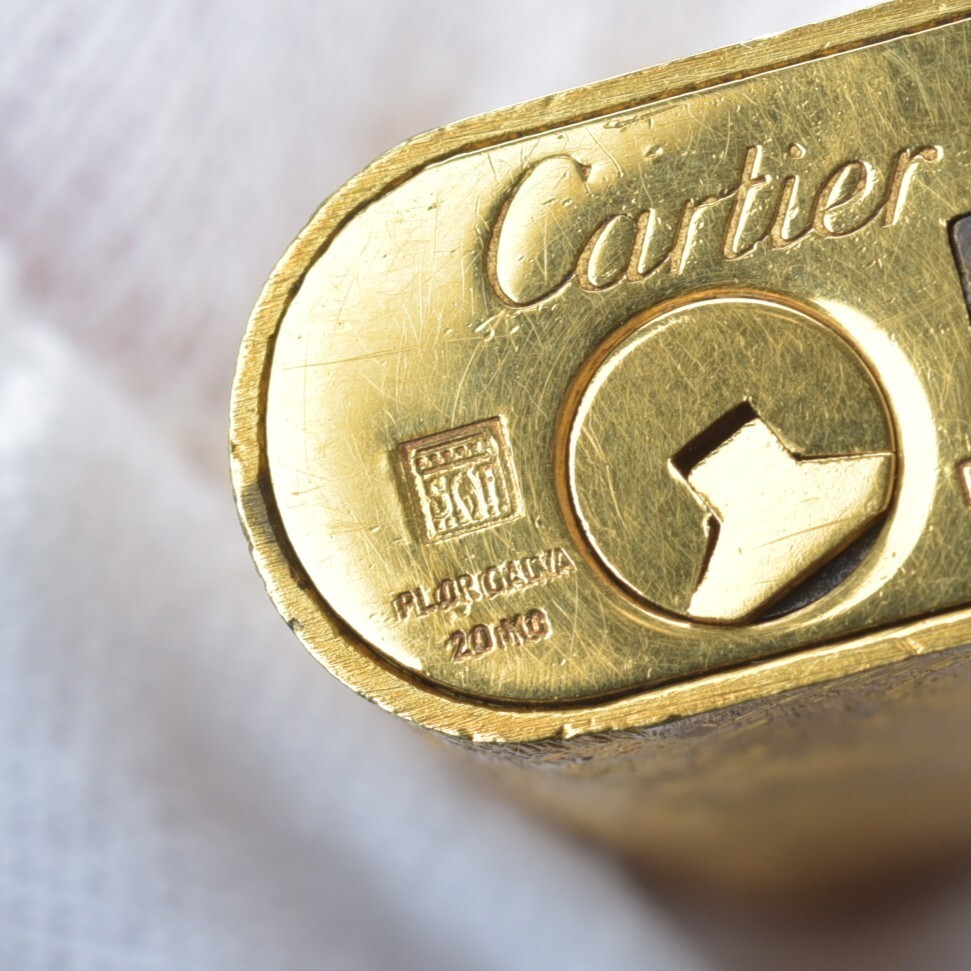  прекрасный товар Cartier Cartier газовая зажигалка овальный PL OR GALVA 20MC Gold вспышка проверка settled серийный ввод общий рисунок бренд #N*0525-42/TLa.k