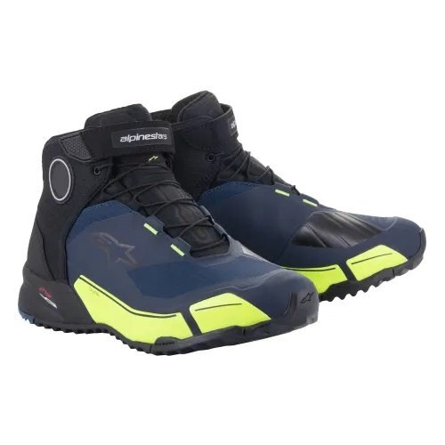 ★25％OFF★業(yè)販価格は問合せ下さい★新品アルパインスターズ　CR-X DRYSTAR RIDING SHOE BLACK DARK BLUE YELLOW FLUO 7.5(25.25cm)