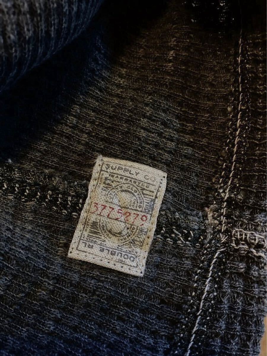 RRL キムタク著 ワッフルニットコットンヘンリー S サーマルヘンリーネックシャツ (ラルフローレンビンテージ