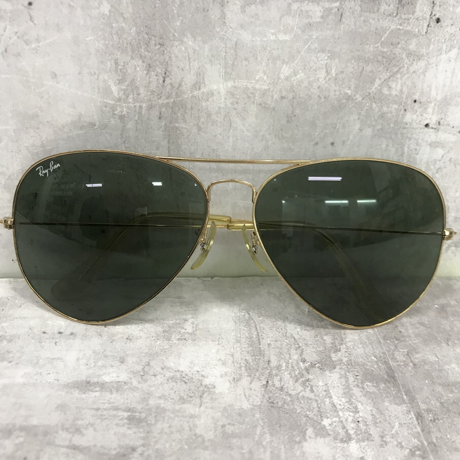 Ray Ban Aviator B&L Vintage RayBan авиатор довольно большой солнцезащитные очки Gold [C0247-004]