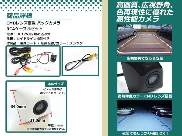 ストラーダ CN- HDS625RD 防水 ガイドライン有 12V IP67 埋め込みブラック CMD CMOSリア ビュー カメラ バックカメラ/変換アダプタセット