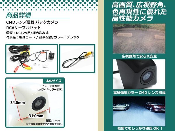 ストラーダ CN-HDS620RD 防水 ガイドライン無 12V IP67 埋め込みブラック CMD CMOSリア ビュー カメラ バックカメラ/変換アダプタセット