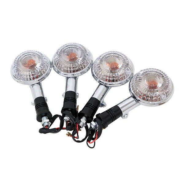 ヤマハ 純正タイプ 丸形 ウインカー クリア 4個(gè) RZ250 RZ350 XV ビラーゴ400 Virago V Star DS250 ドラッグスター バイク 補(bǔ)修 交換 修理