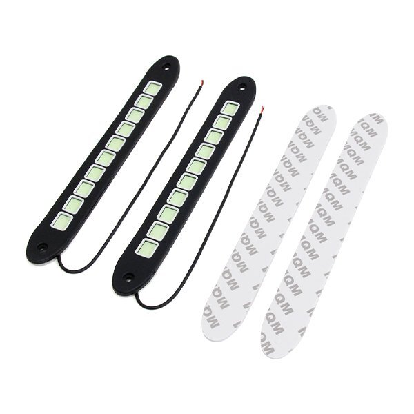 ю 【メール便】 LED デイライト スポットライト COB 防水仕様 薄型タイプ 定電圧回路搭載 バーライト 面発光 12V ブルー 2本セット 10燈