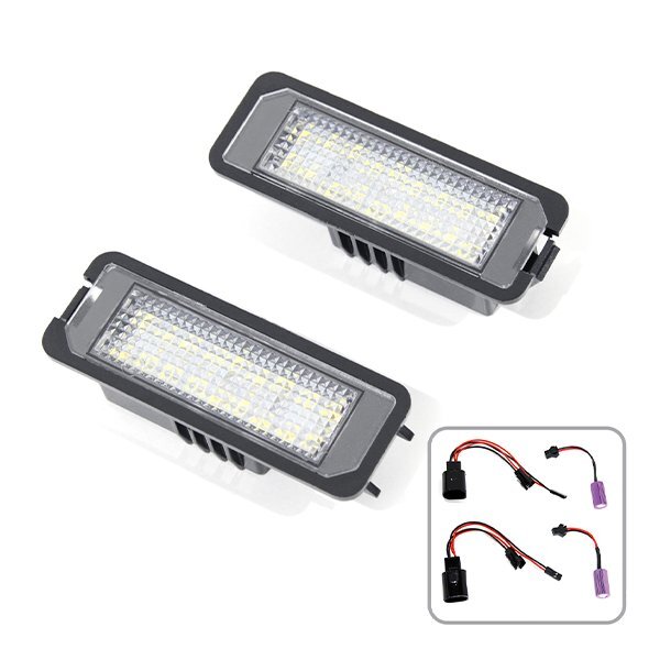 ю 【メール便】 フォルクスワーゲン ポロ 10y 高輝度 LED ライセンスランプ 2個セット キャンセラー內(nèi)蔵 計36SMD 白 ホワイト ナンバー燈