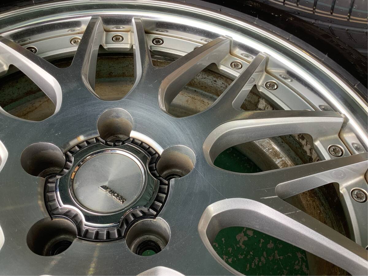 【中古+未使用】WORK ランベック LM1 19x7.5J 5H 114.3 +53 4本 1台分 メッシュ オデッセイ ヴェゼル ヤリスクロス エスティマ CH-R MAZDA6_画像3