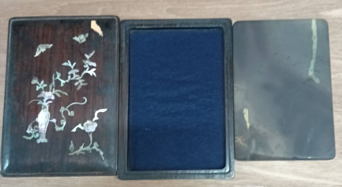 端溪名硯 唐木箱付 中国硯 唐 物端渓緑端渓水巖老坑 墨硯硯石古硯 端渓硯 石紋 石眼 / 古硯 硯 中国美術 唐物 古玩 老坑 唐木箱