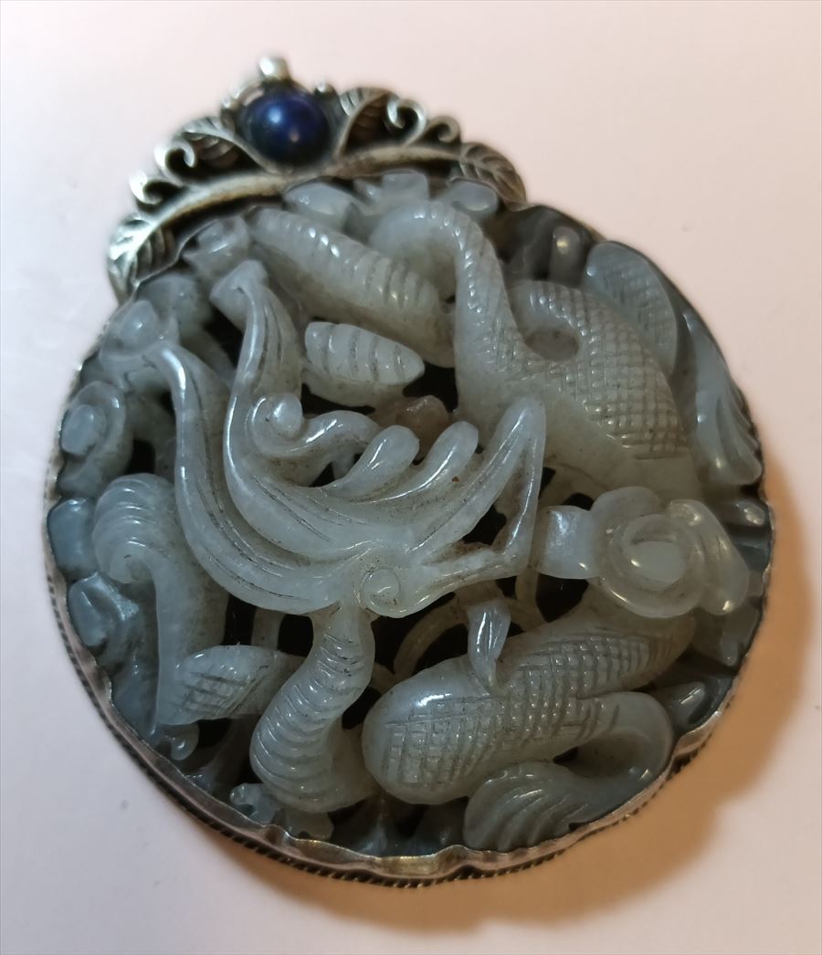 中国古骨董品 秘境古和田玉 高古玉刀ペア 龍紋彫刻 極細工浮彫