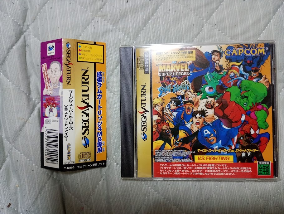  Sega Saturn Marvel Super Heroes VS Street Fighter obi открытка имеется 