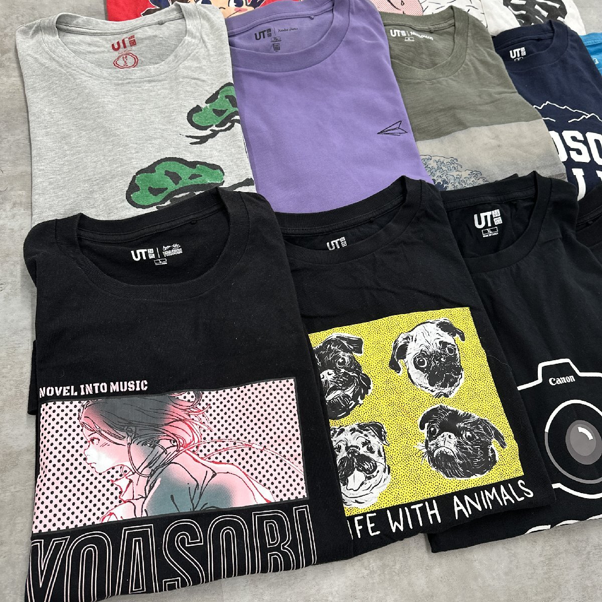 15 пункт UT футболка много комплект *UNIQLO tops мужской много б/у одежда б/у одежда запас 