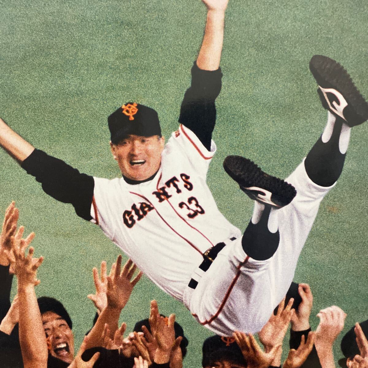 ミスター長嶋 優勝記念パネル 40×32 万歳胴上げ 長嶋茂雄/木製写真パネル/読売巨人軍/ジャイアンツ/優勝記念