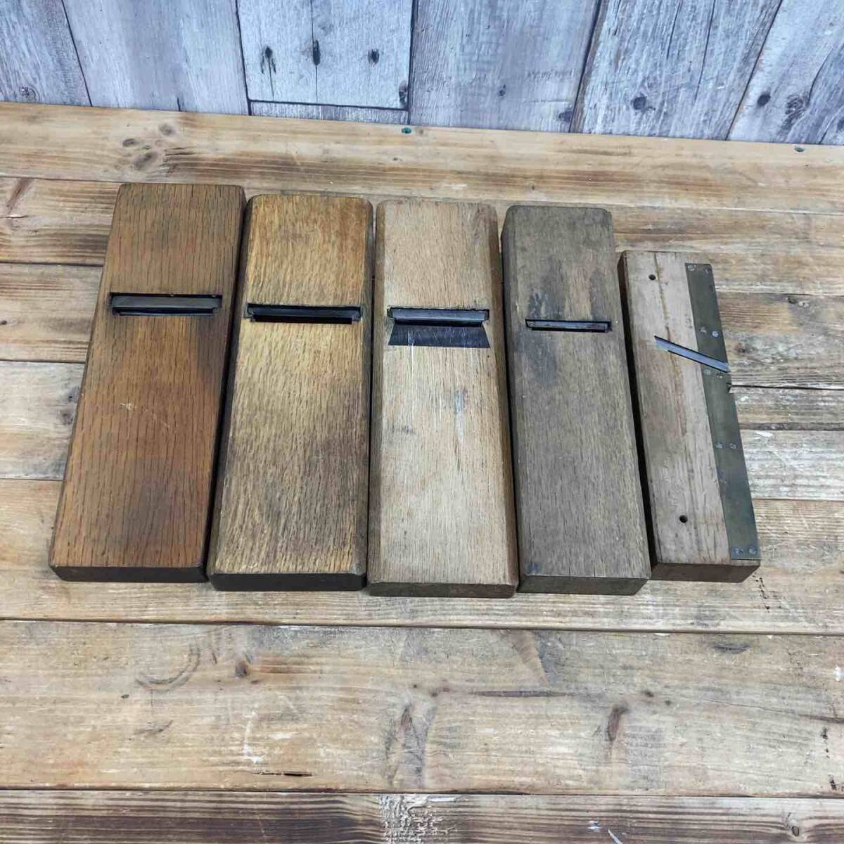 【中古品】 左勘次?國安?虎五郎?東秀雄?菊之助 鉋5個セット 鉋 かんな カンナ 和工具 大工道具 鑿 のみ 鋸 のこ 【東大和店】