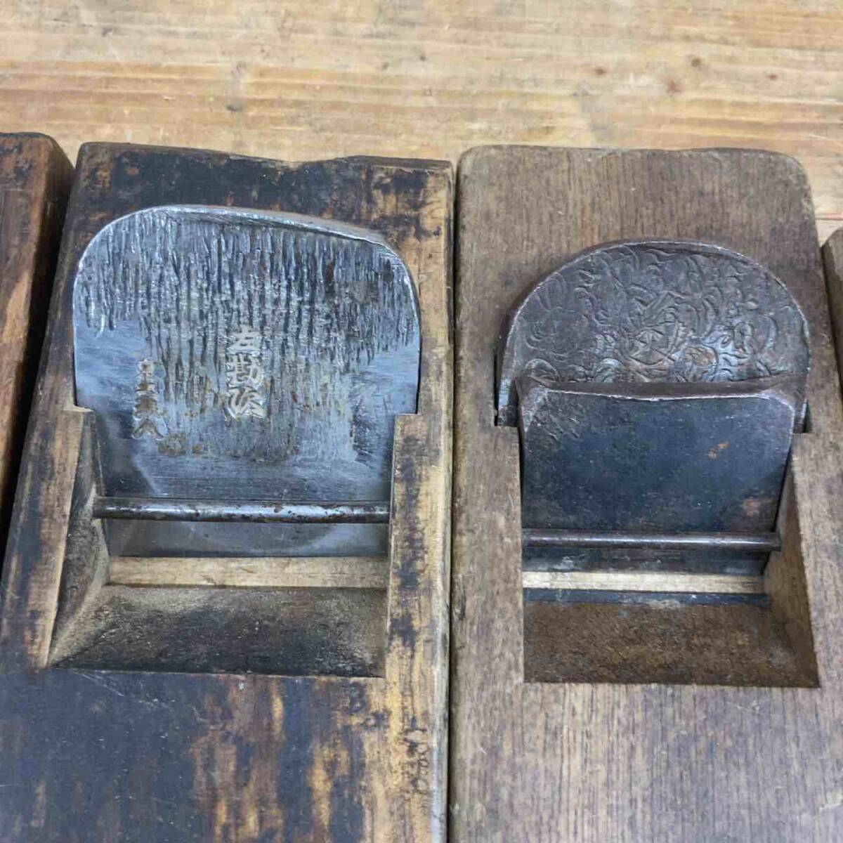 【中古品】 左勘次?國安?虎五郎?東秀雄?菊之助 鉋5個セット 鉋 かんな カンナ 和工具 大工道具 鑿 のみ 鋸 のこ 【東大和店】