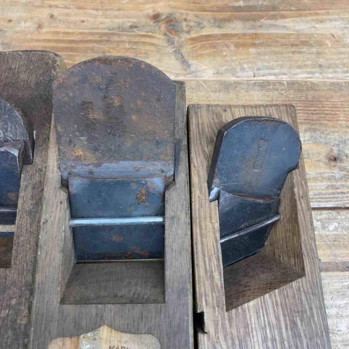 【中古品】 左勘次?國安?虎五郎?東秀雄?菊之助 鉋5個セット 鉋 かんな カンナ 和工具 大工道具 鑿 のみ 鋸 のこ 【東大和店】