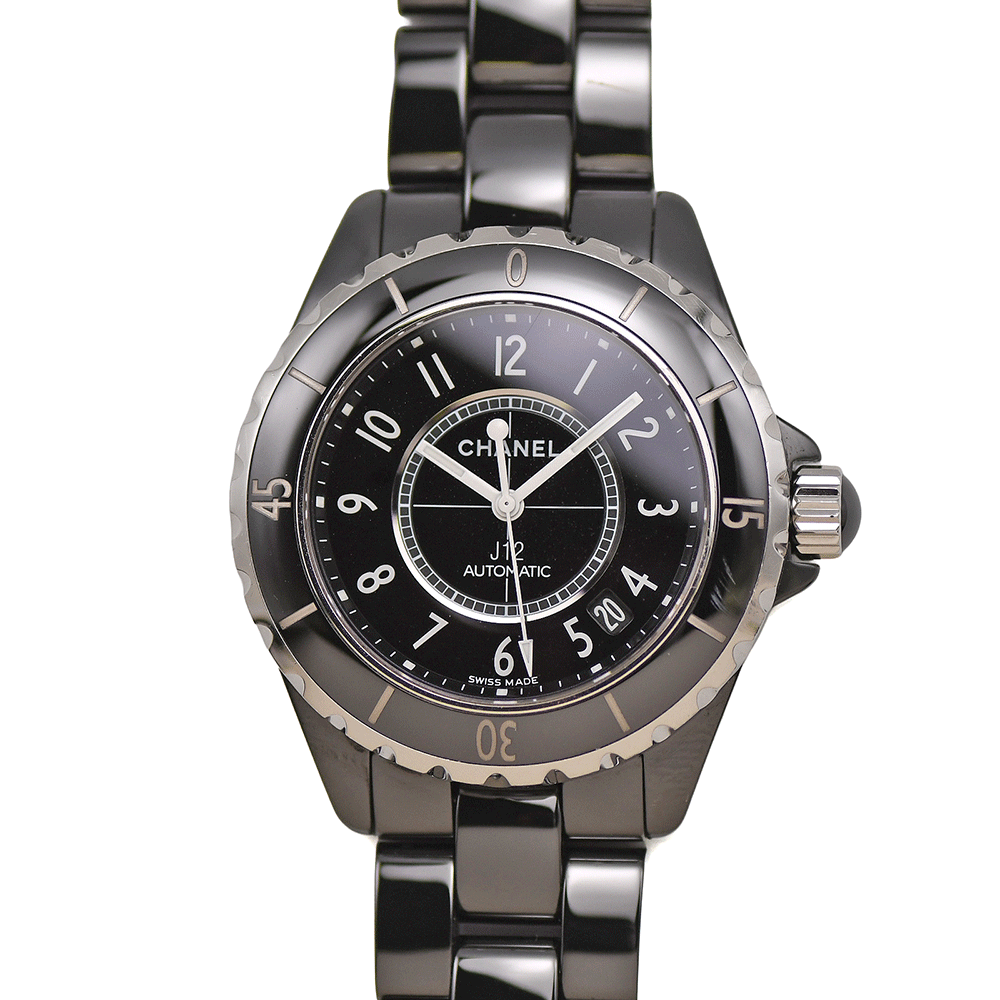 CHANEL シャネル J12 38mm オートマティック H0685 自動(dòng)巻 ブラックセラミック 200m防水 メンズ 紳士用 男性用 腕時(shí)計(jì) 中古