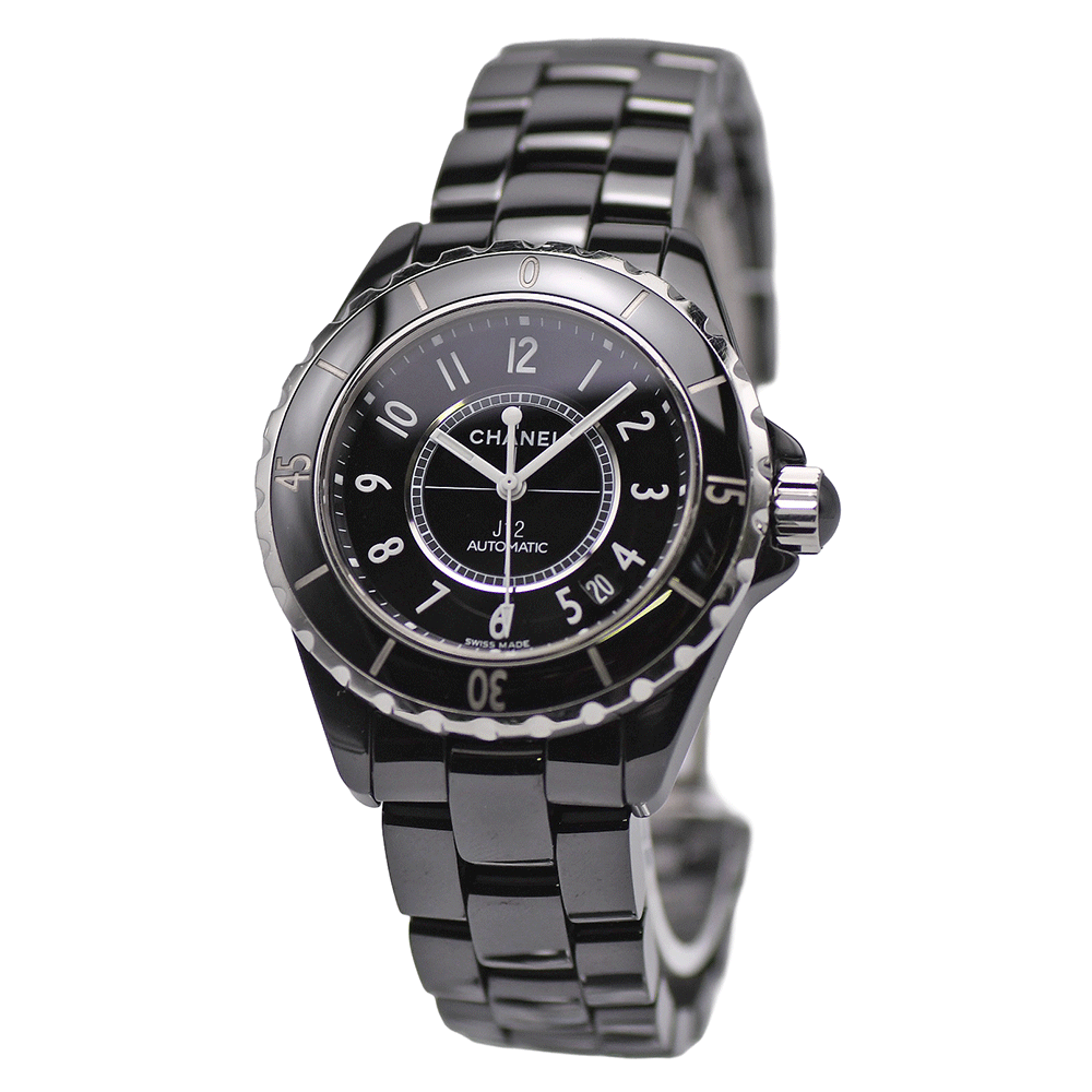 CHANEL シャネル J12 38mm オートマティック H0685 自動(dòng)巻 ブラックセラミック 200m防水 メンズ 紳士用 男性用 腕時(shí)計(jì) 中古